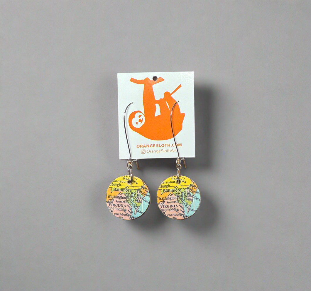 Orange Sloth Earrings