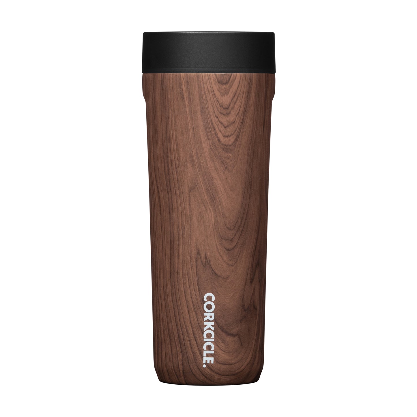 Engraved Corkcicle 17oz Commuter Cup Faux Walnut Wood