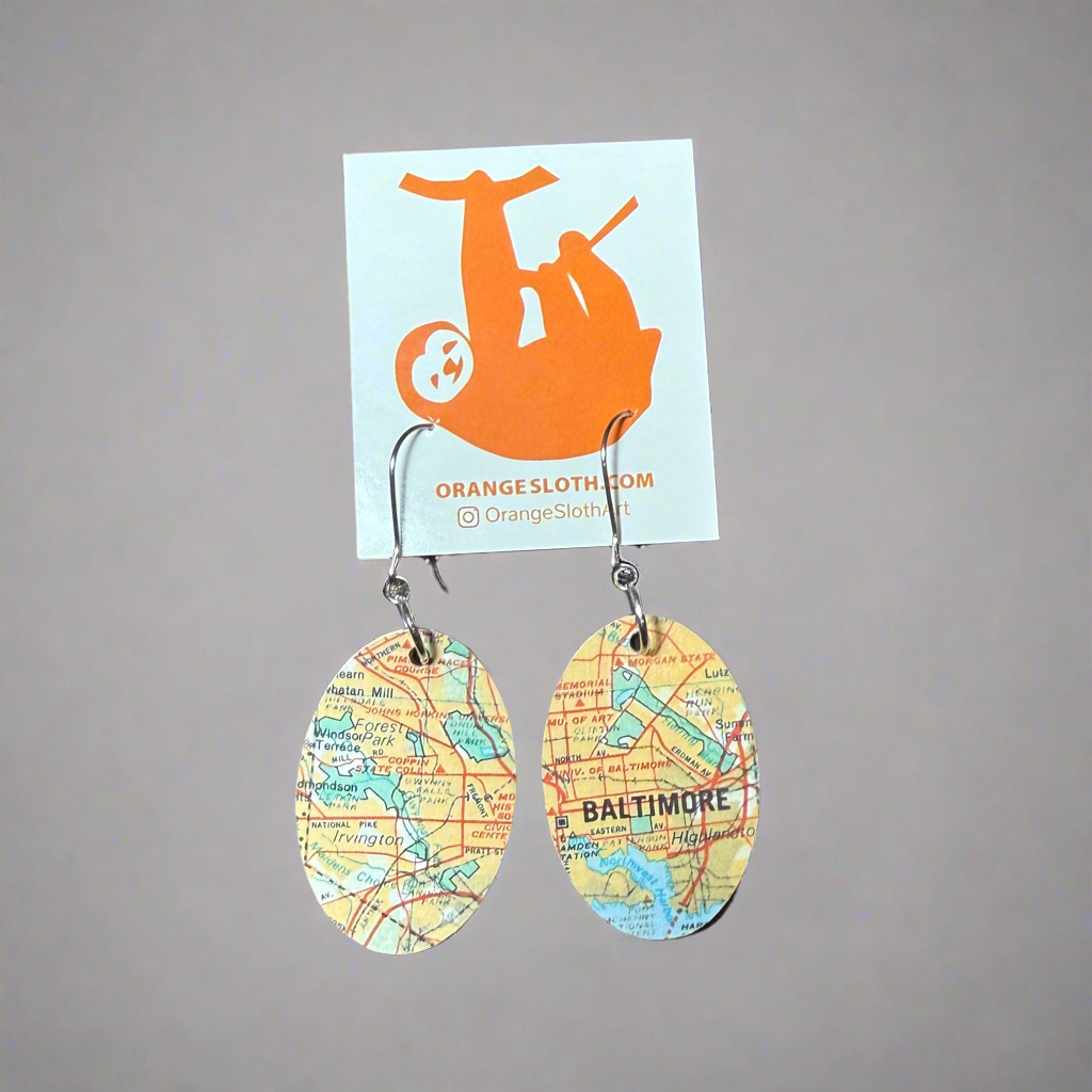 Orange Sloth Earrings