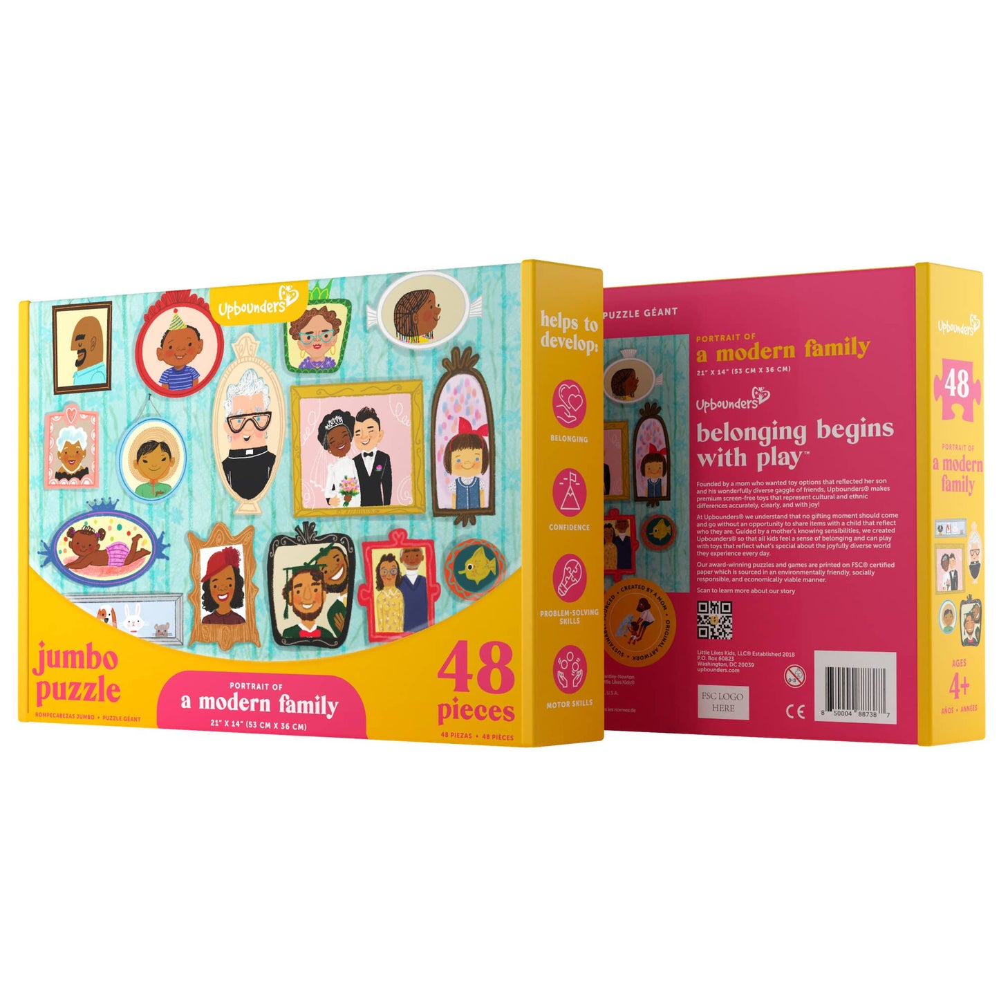 48 Piece - Portrait of a Modern Family Jumbo Puzzle, Ages 4+