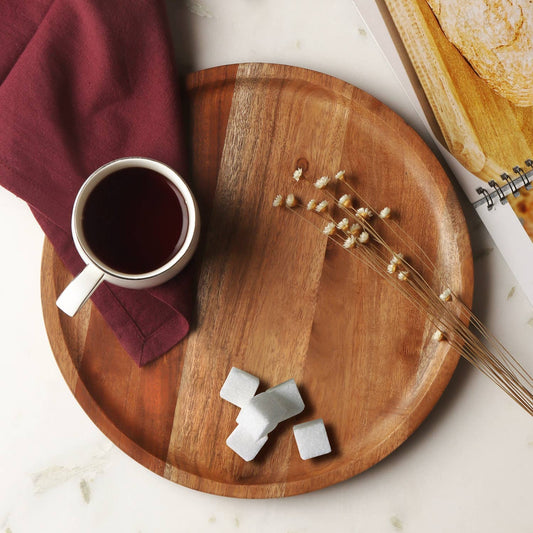 ROUND WOOD TRAY