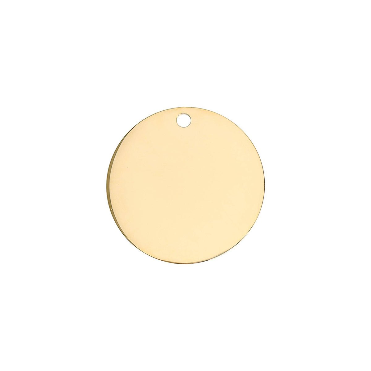 18K Gold PVD Circular Pet Tag / PDL0129