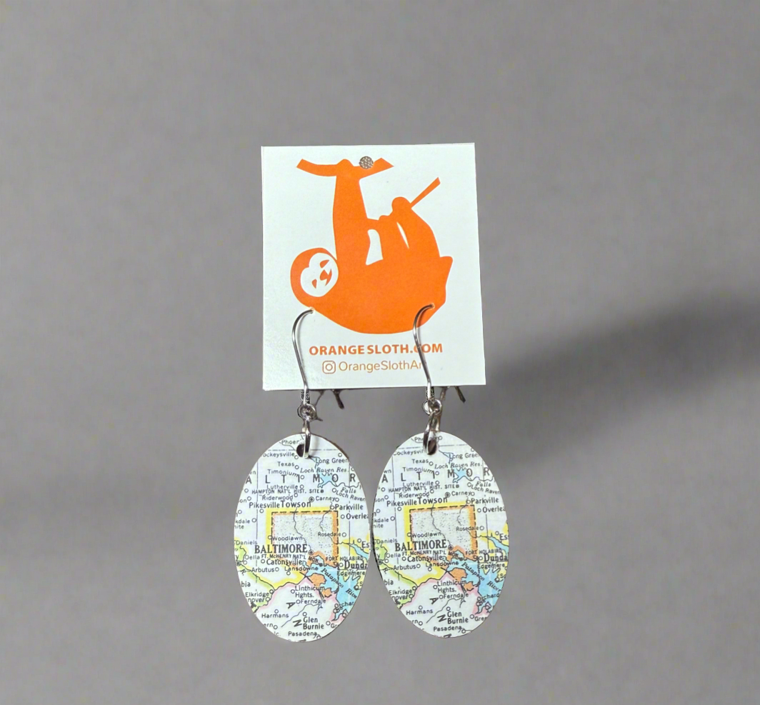 Orange Sloth Earrings