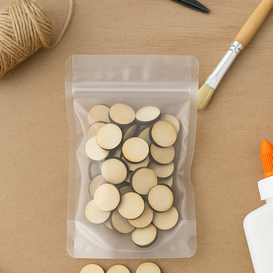 Wood Craft Coins – Bag of Birch Tokens for DIY Projects, Games & Craf
