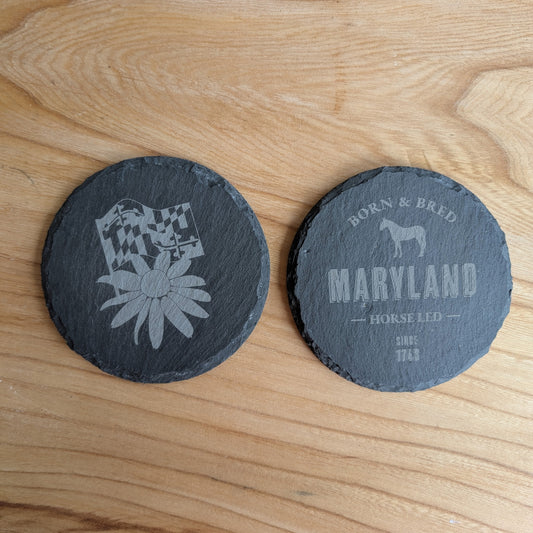 Preakness-Inspired Slate Coaster Set (Set of 2)