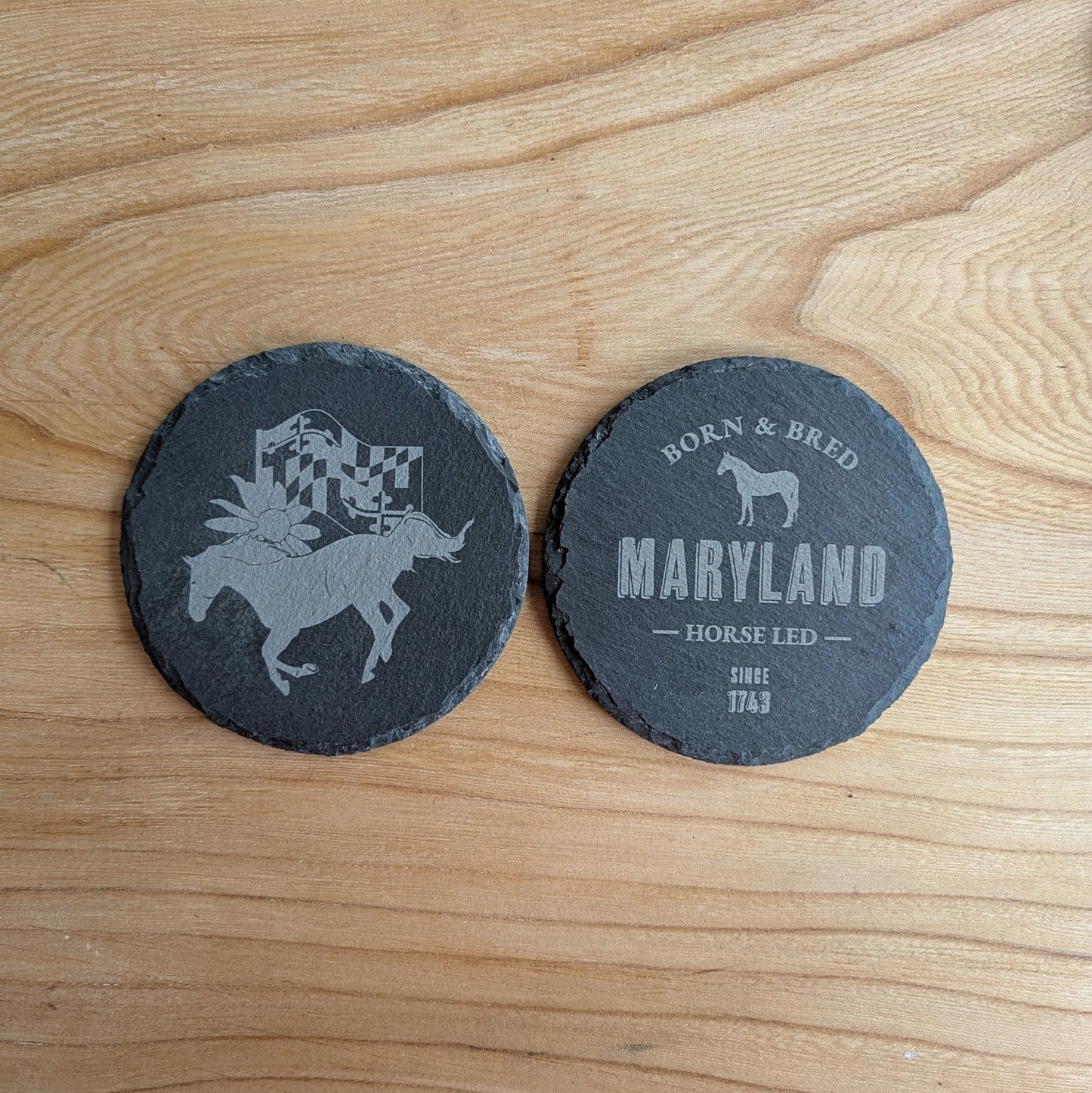 Preakness-Inspired Slate Coaster Set (Set of 2)