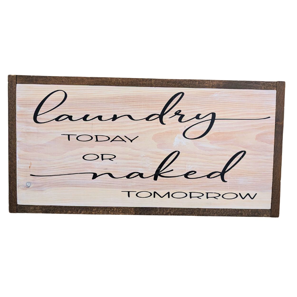 25.5 x 13 Framed "Laundry Today or Naked Tomorrow"