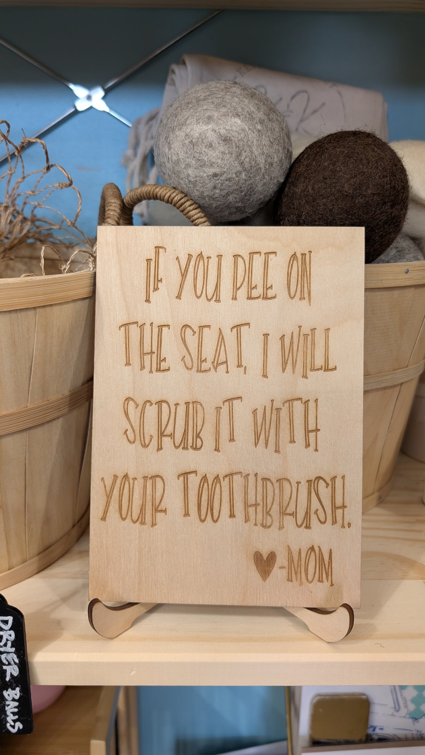 Note From Mom 5x7 Wood Sign with stand