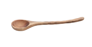 Hand-Carved Acacia Wood Small Round Serving Spoon