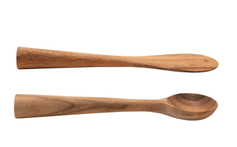Hand-Carved Acacia Wood Standing Spoons