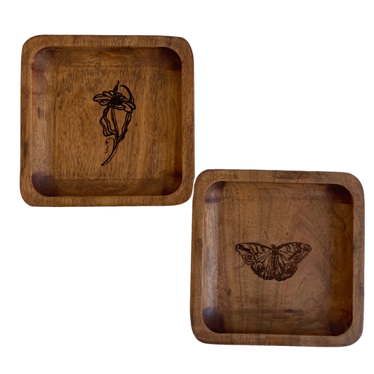 Engraved Square Wood Plates