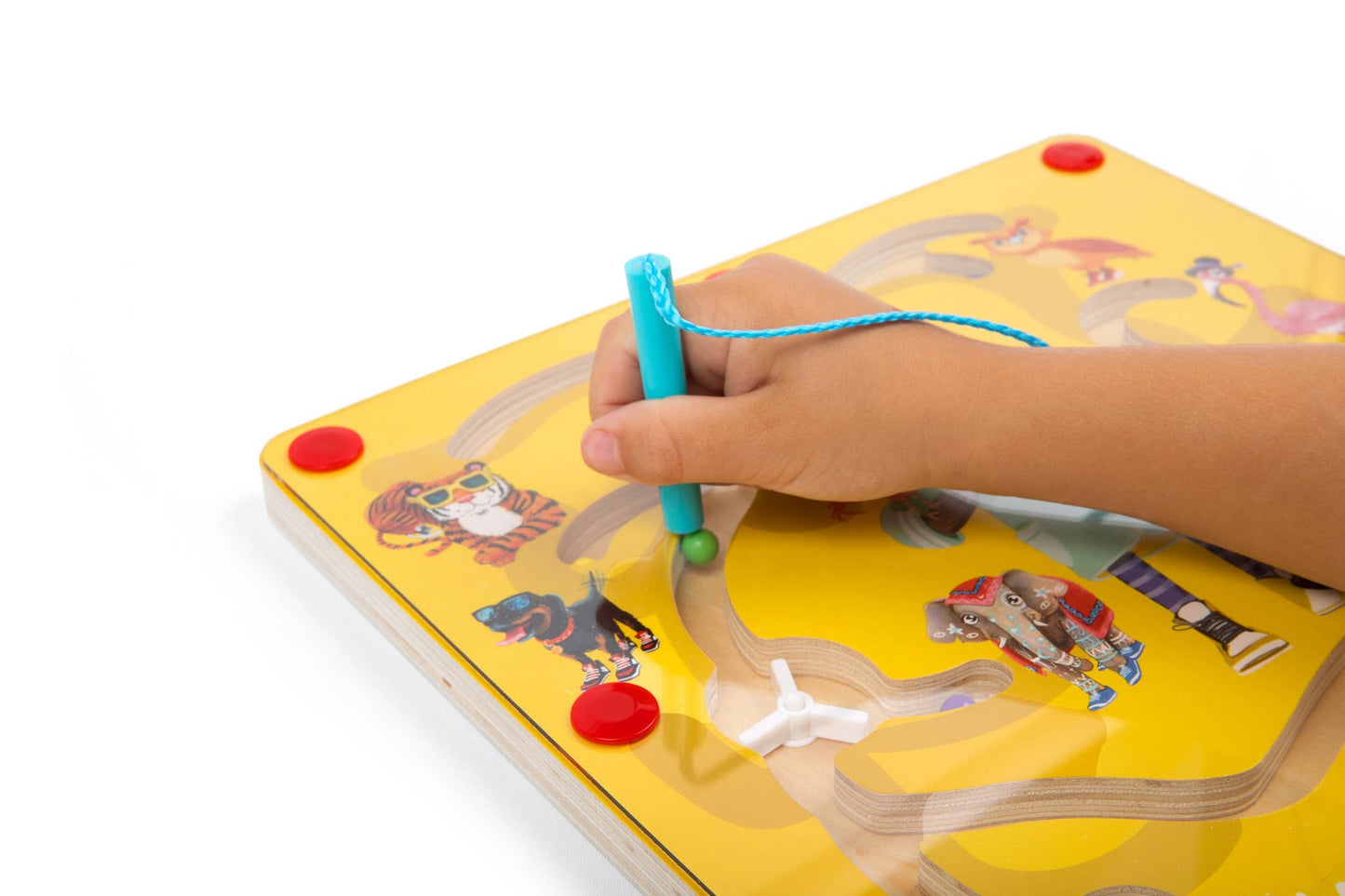 Feeding Time Busy Board – Zoo Animal Magnetic Maze Toy, 18m+