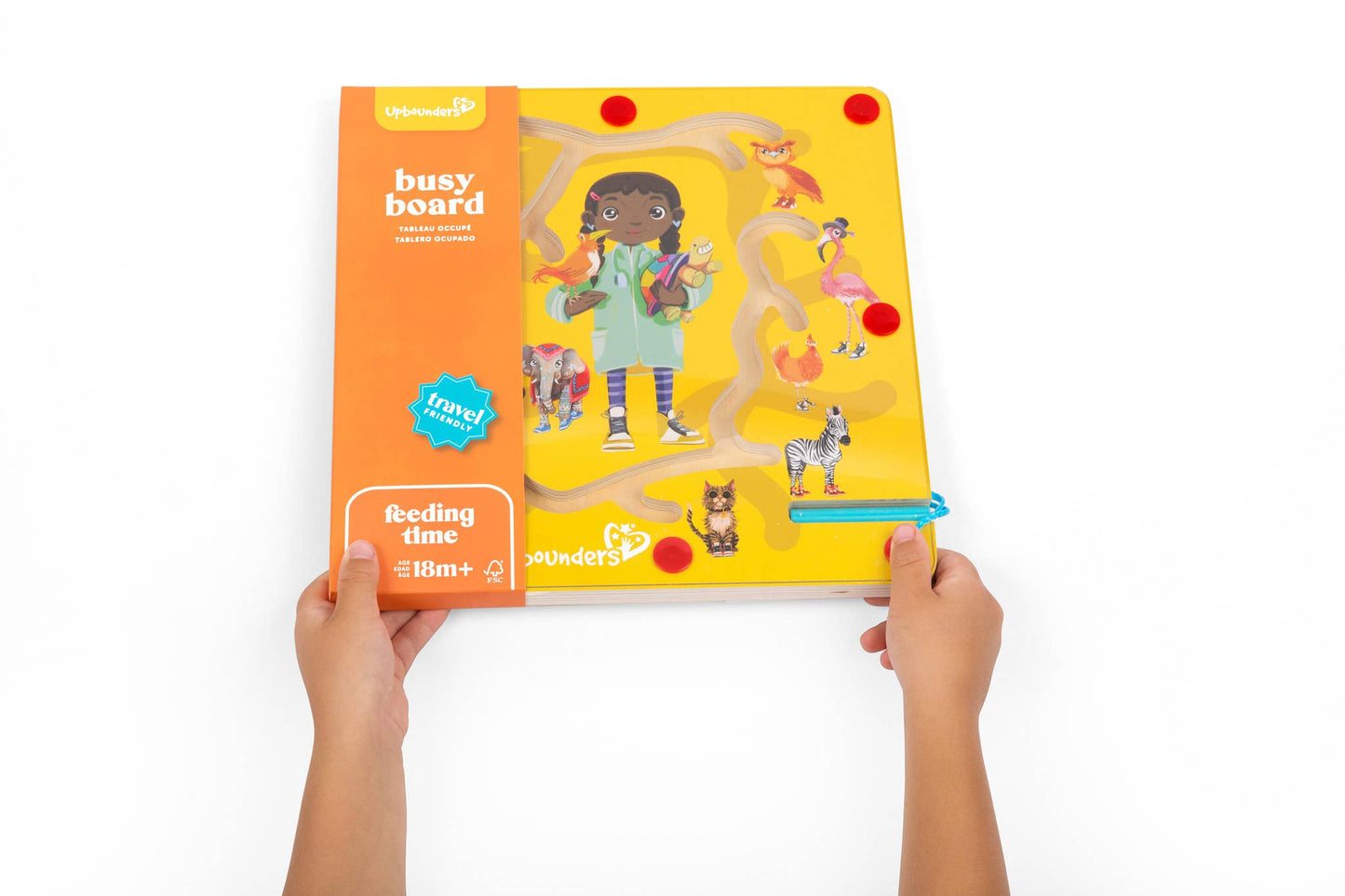 Feeding Time Busy Board – Zoo Animal Magnetic Maze Toy, 18m+