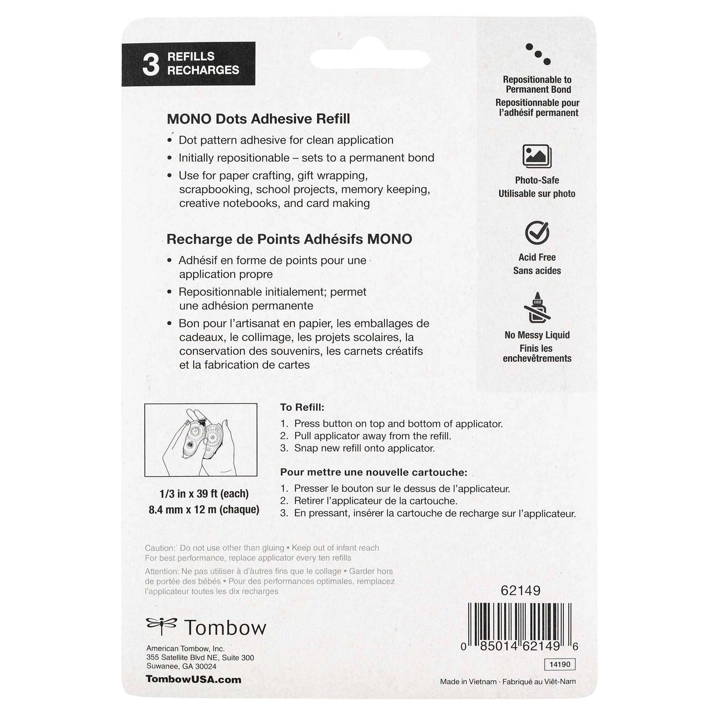 MONO Adhesive Dots Refill - 3-Pack