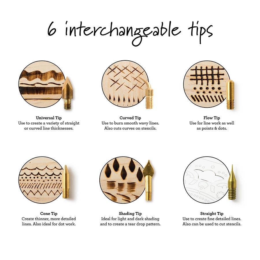 Decorative Wood Burning Tool 8 Piece