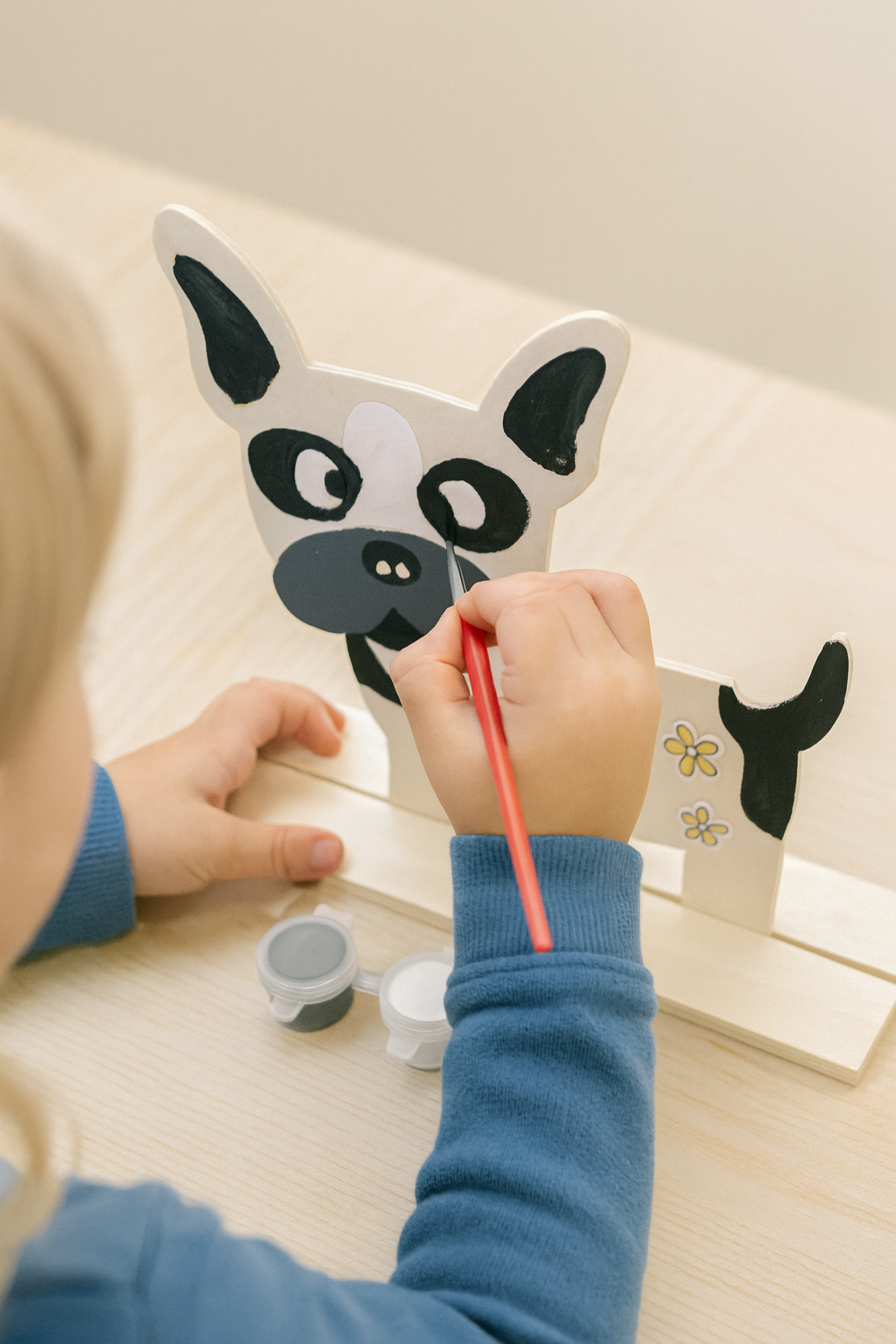 Wooden Paint Set w/ Laser-engraved Details - Dog