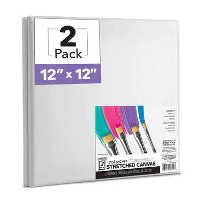 ArtSkills Stretched Canvas for Painting, 12x12 - 2-Pack