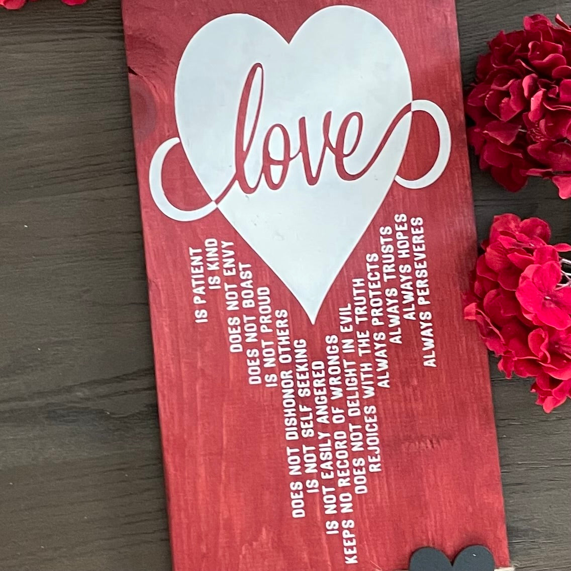 Love is Action Wood Sign | 10"x24"