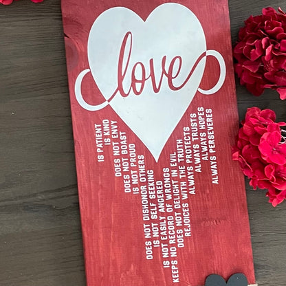 Love is Action Wood Sign | 10"x24"