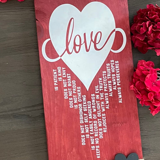 Love is Action Wood Sign | 10"x24"