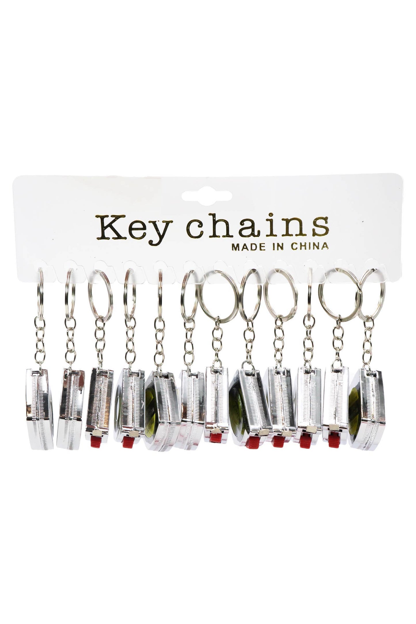 Mini Silver Measuring Tape Keychain - 1m/3ft