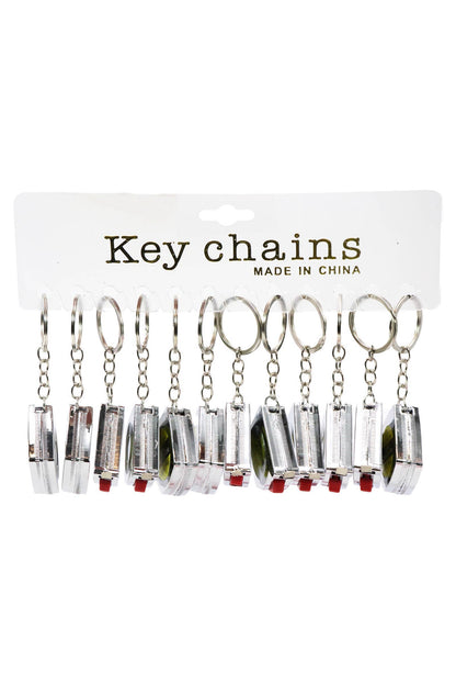 Mini Silver Measuring Tape Keychain - 1m/3ft