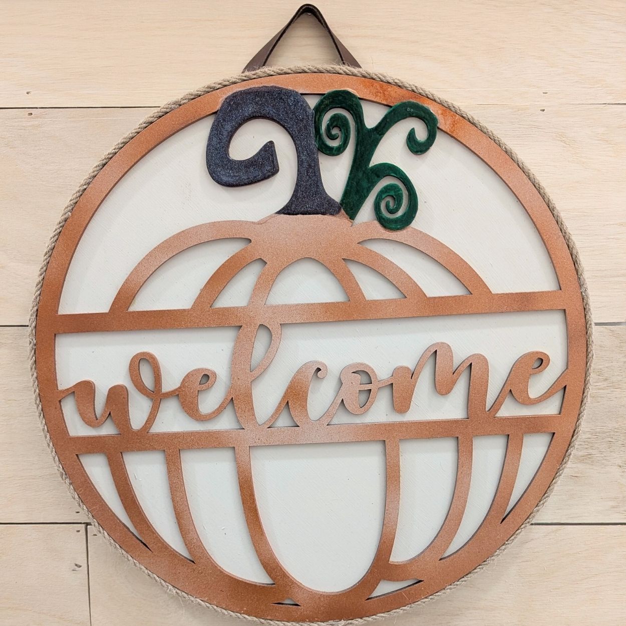 16" Round 3d Welcome Pumpkin Sign