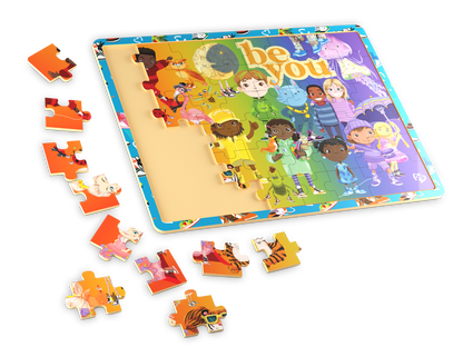 48pc FSC Wood Puzzle – Rainbow Kicks & Zoo Animals (Age 4+)