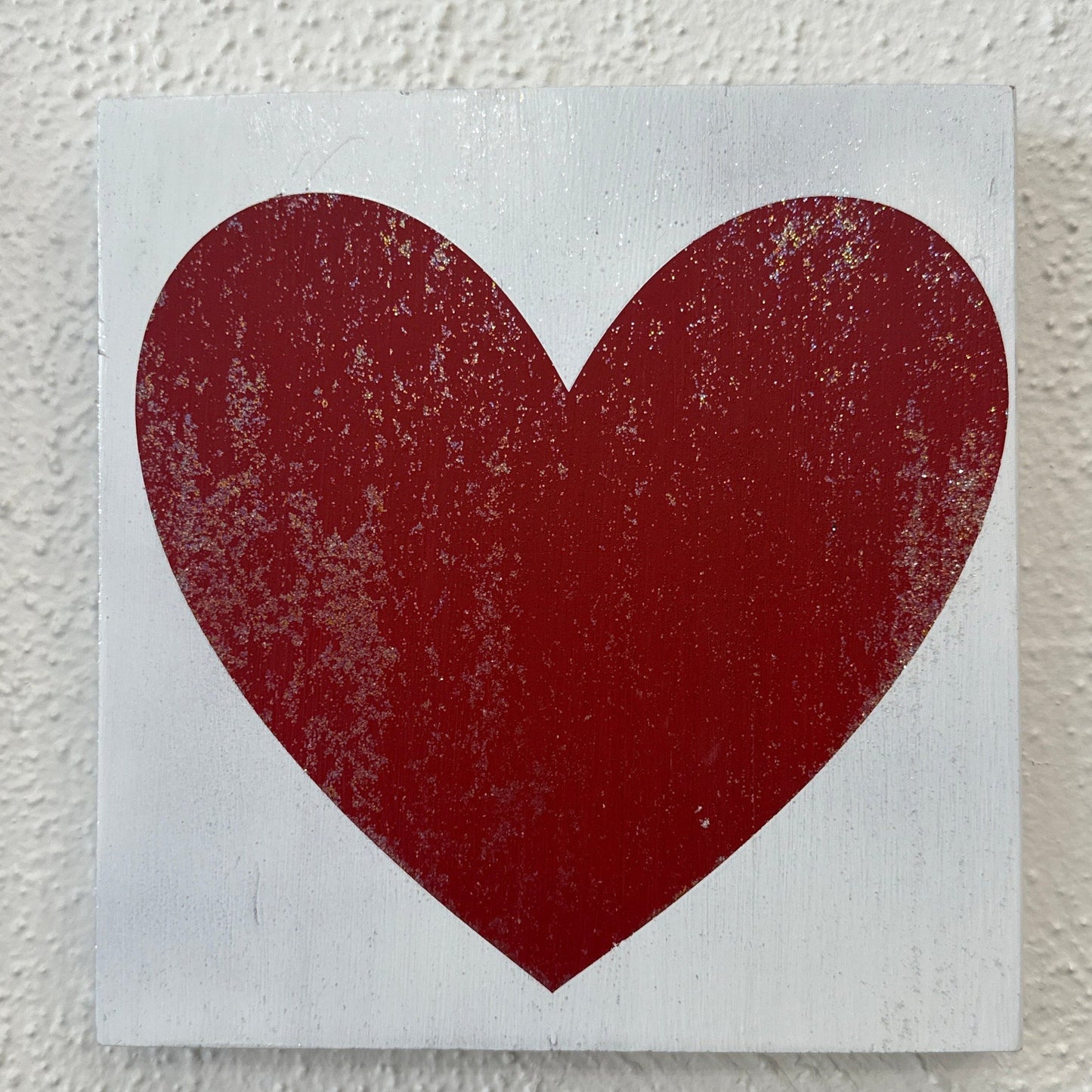 Glitter Heart Love Sign | 9”x9”