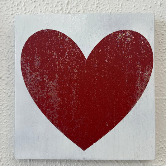 Glitter Heart Love Sign | 9”x9”