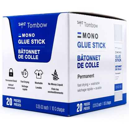 MONO Glue Stick, Small, 20-Piece Display Box