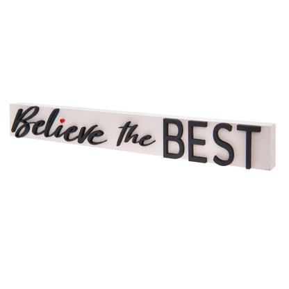 Believe the Best Wood Shelf Sitter