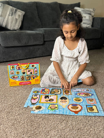 48 Piece - Portrait of a Modern Family Jumbo Puzzle, Ages 4+