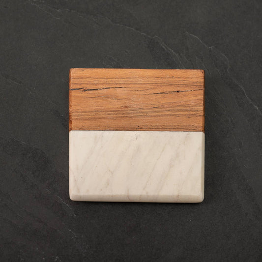 Marble & Wood Square Coasters