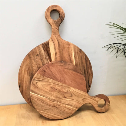 Acacia Wood Cutting/Cheese Board with Handle