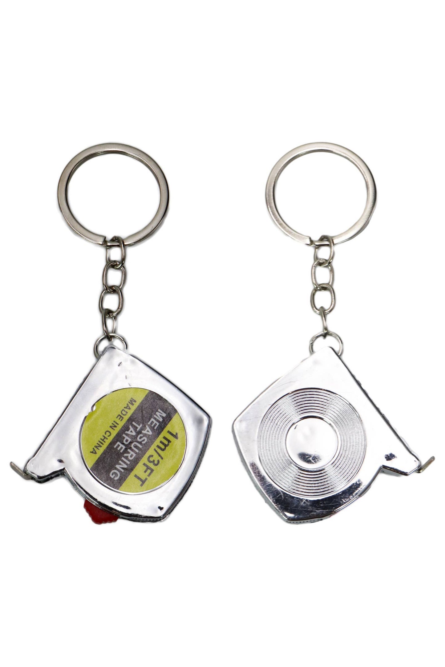 Mini Silver Measuring Tape Keychain - 1m/3ft