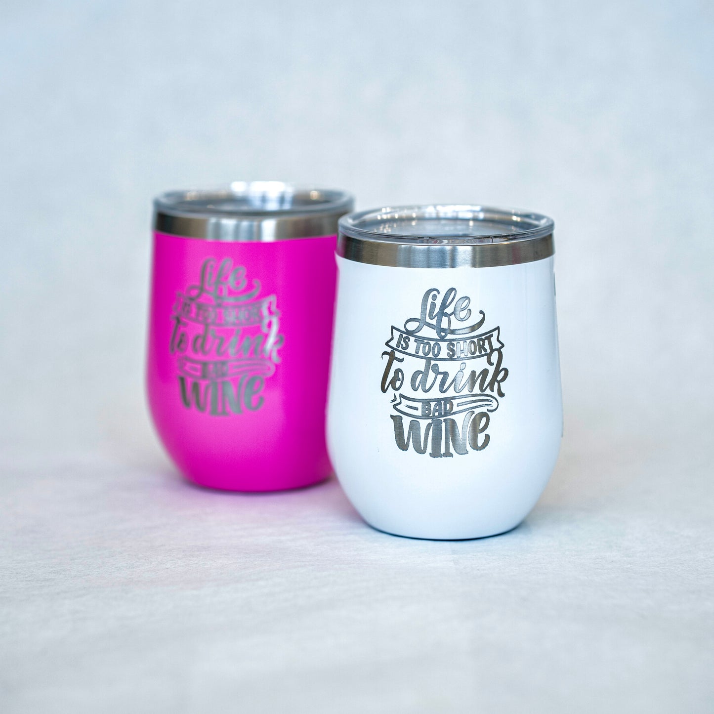 Life is Too Short Engraved Corkcicle® 12oz Stemless Tumbler