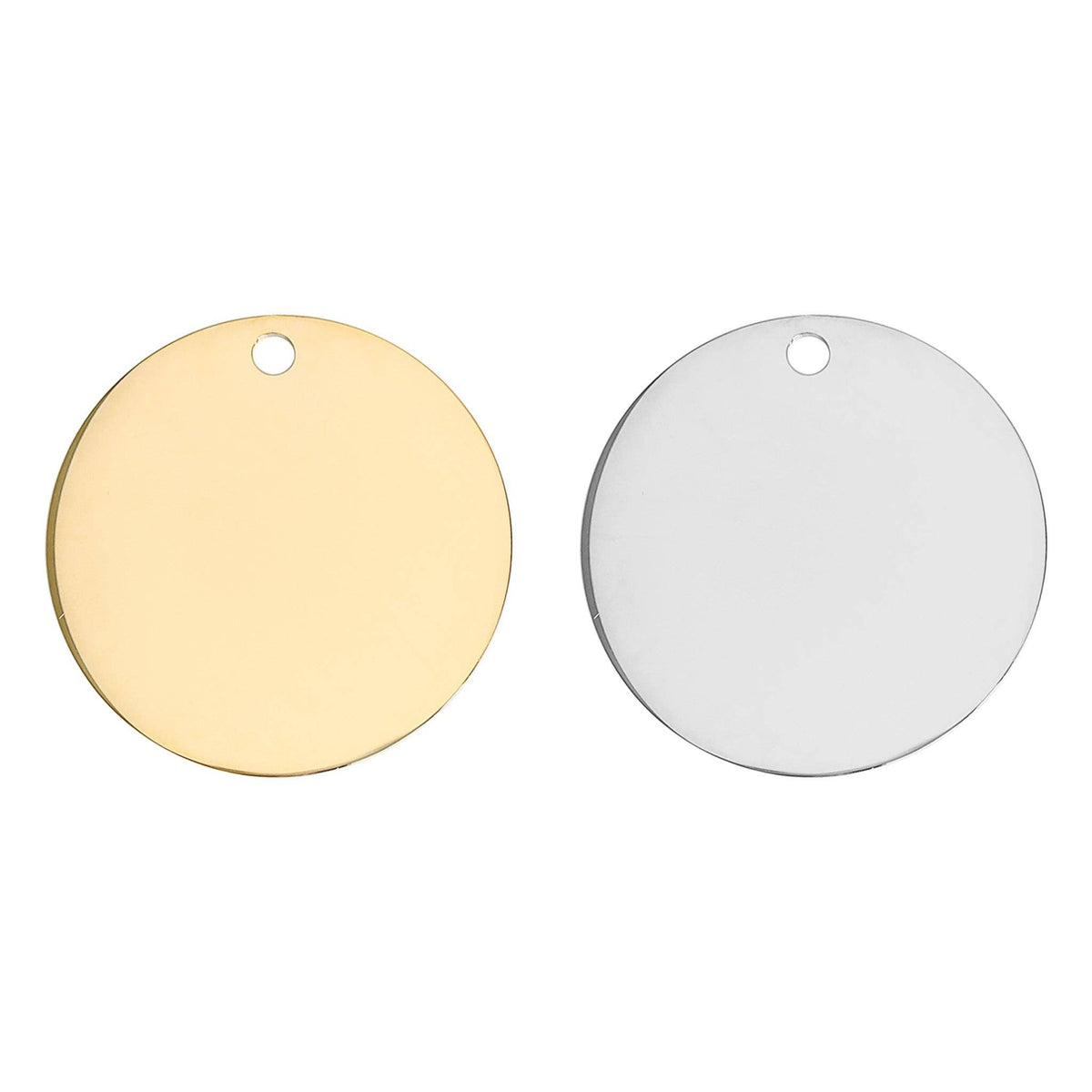 18K Gold PVD Circular Pet Tag / PDL0129