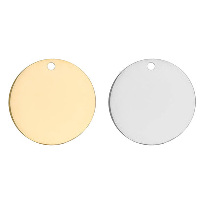 18K Gold PVD Circular Pet Tag / PDL0129