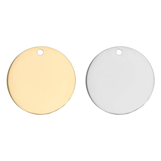 18K Gold PVD Circular Pet Tag / PDL0129