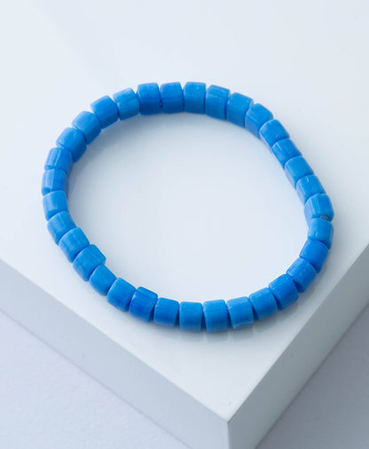 Opaque Glass Bracelet, Sky Blue