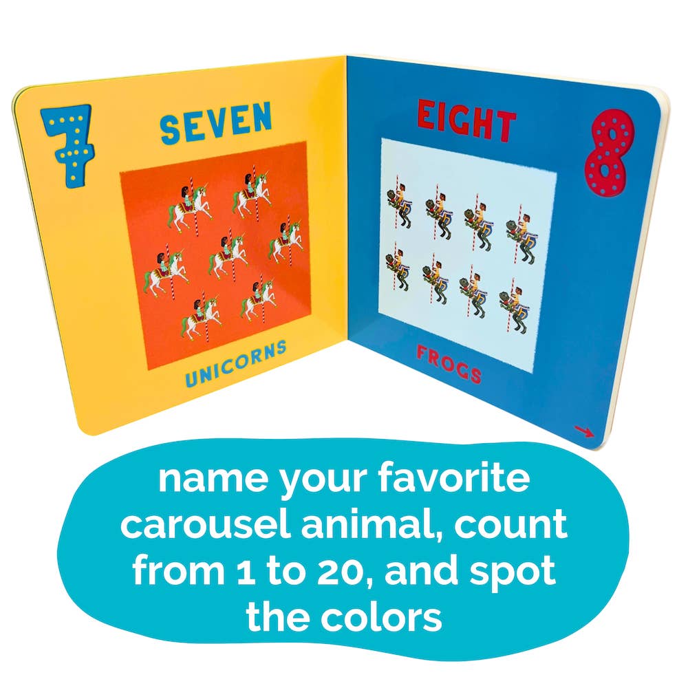 Carousel Animals, Numbers & Colors - Board Book for Kids