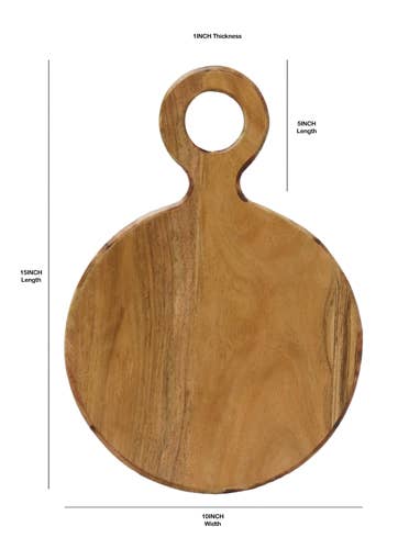 Acacia Wood Cutting/Cheese Board with Handle