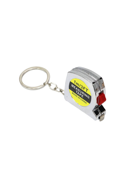 Mini Silver Measuring Tape Keychain - 1m/3ft