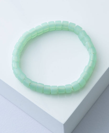 Opaque Glass Bracelet, Seafoam