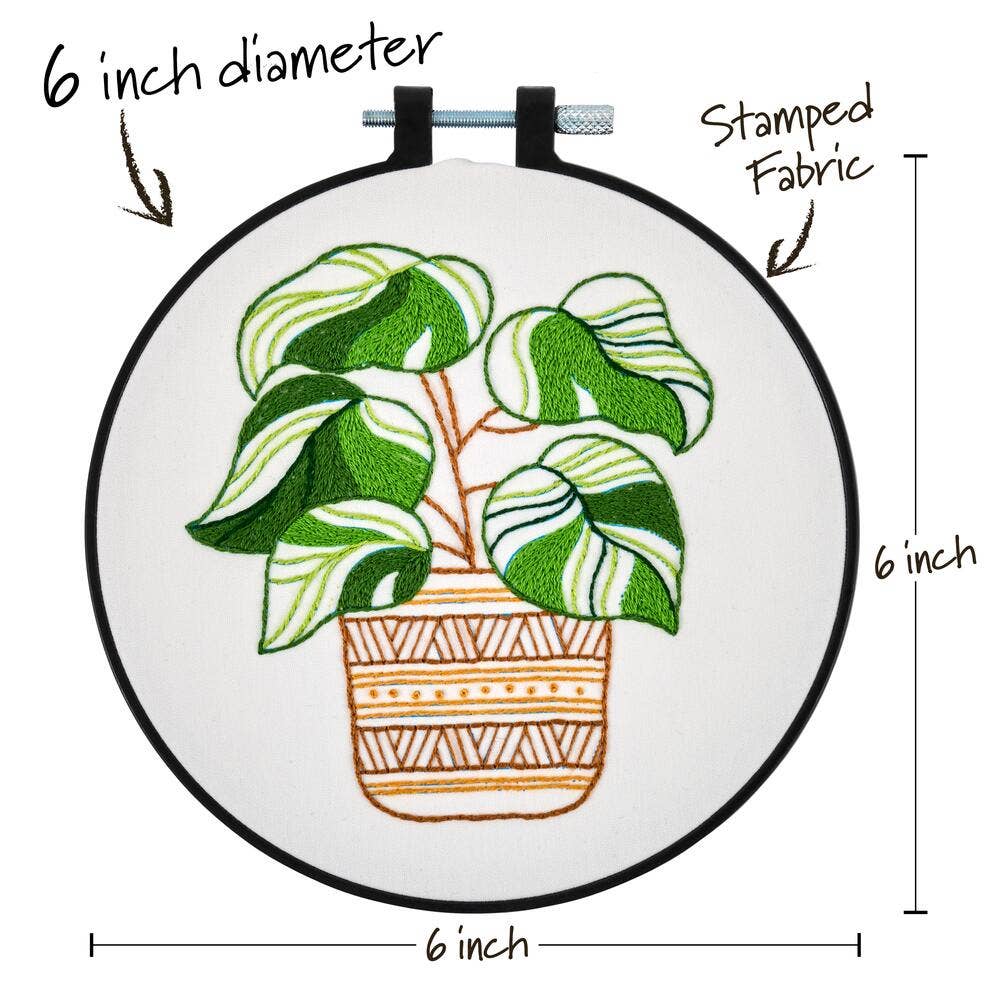 Bucilla Stamped Embroidery Kit 6" Potted Beauty