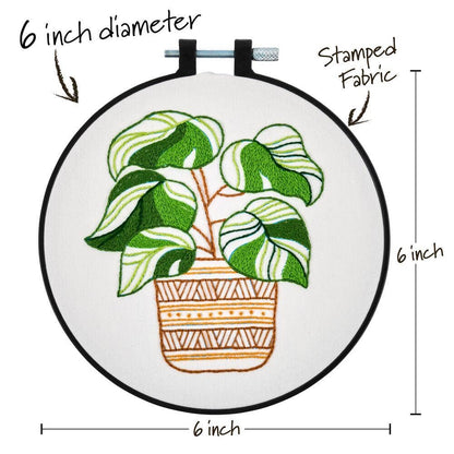 Bucilla Stamped Embroidery Kit 6" Potted Beauty