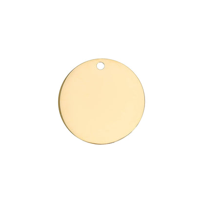 18K Gold PVD Circular Pet Tag / PDL0129
