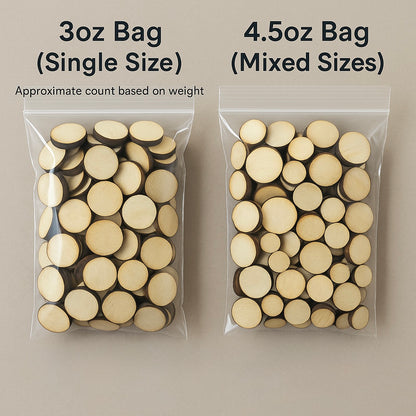 Wood Craft Coins – Bag of Birch Tokens for DIY Projects, Games & Craf