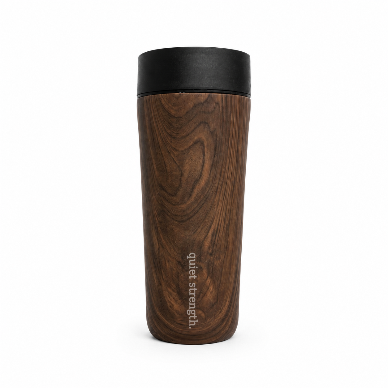 Engraved Corkcicle 17oz Commuter Cup Faux Walnut Wood